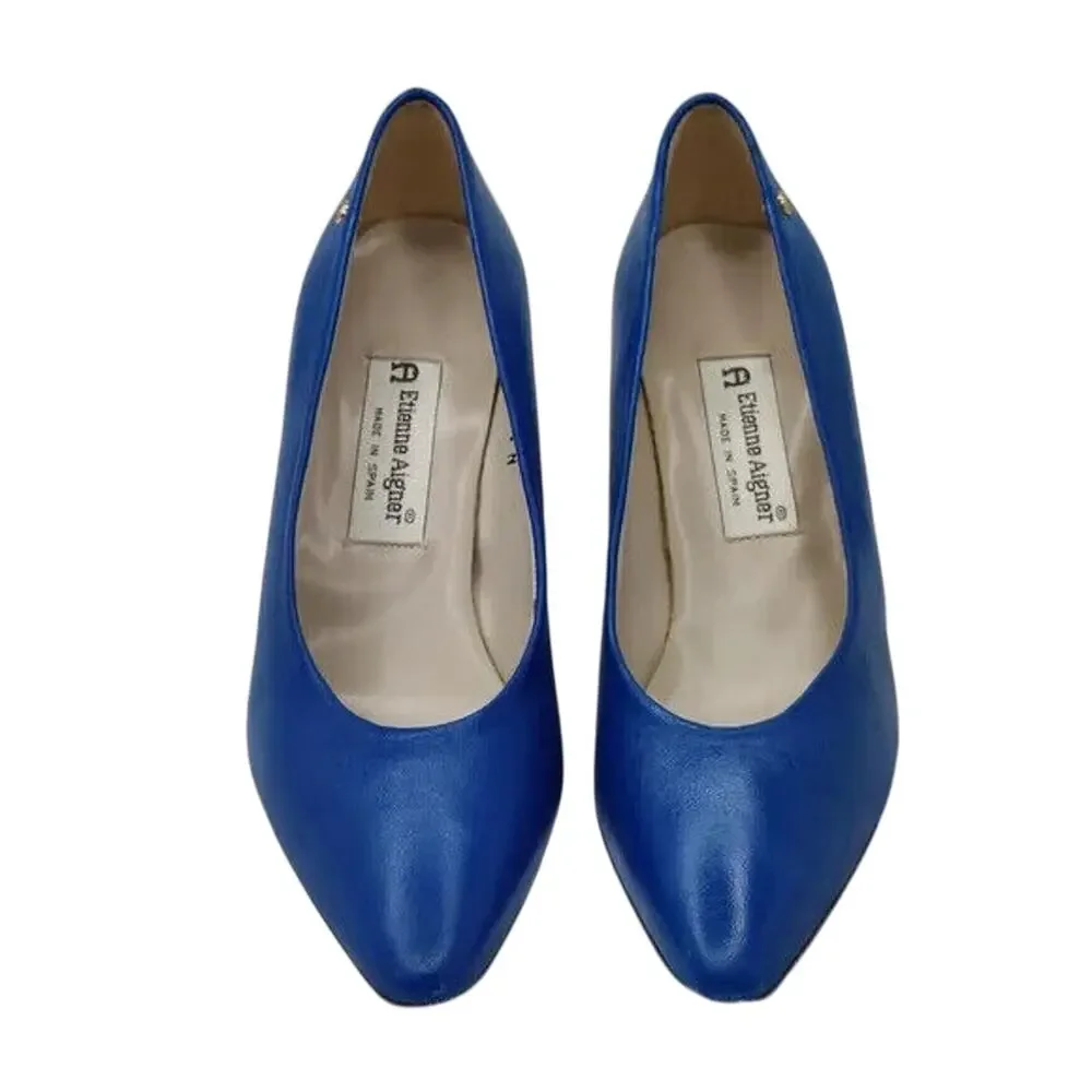 Vintage blue leather pump by Etienne Aigner sz 7.5 N